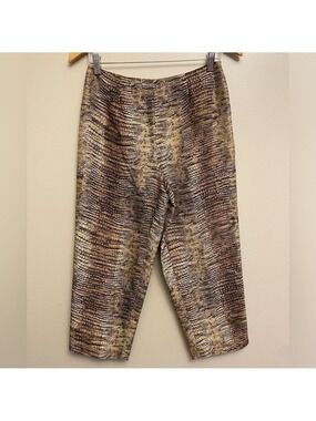 Allison Taylor Petite Snake Skin Print Pants Size 6 Silk